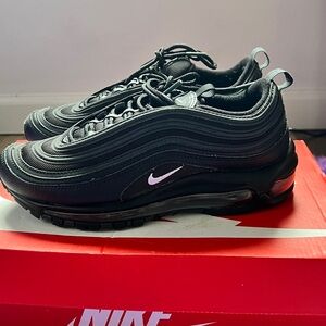 Big kids Nike Black and White Air Max 97 Sneakers